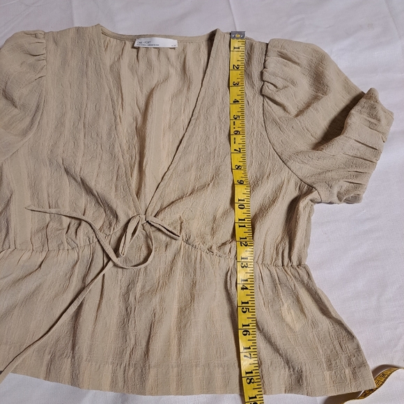 OAK + FORT Tie Front Crop Top  size M - Picture 8 of 8